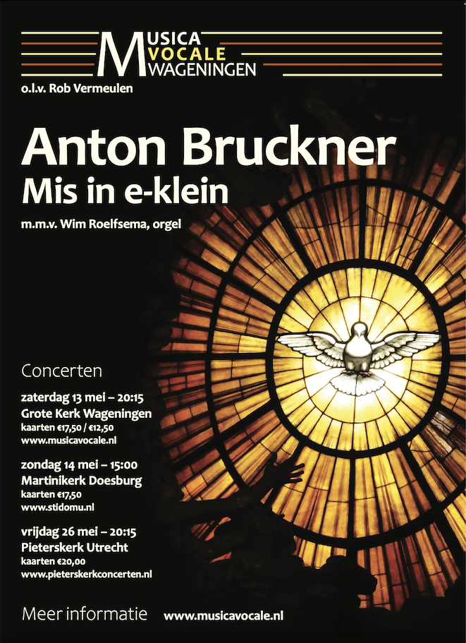 Lustrumconcert Musica Vocale Wageningen met Bruckners Mis in e-klein 