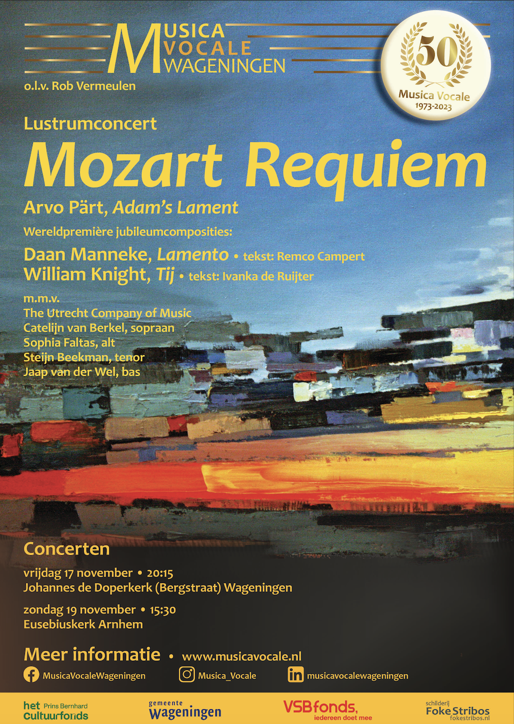 Lustrumconcert Mozart Requiem en wereldpremieres jubileumcomposities